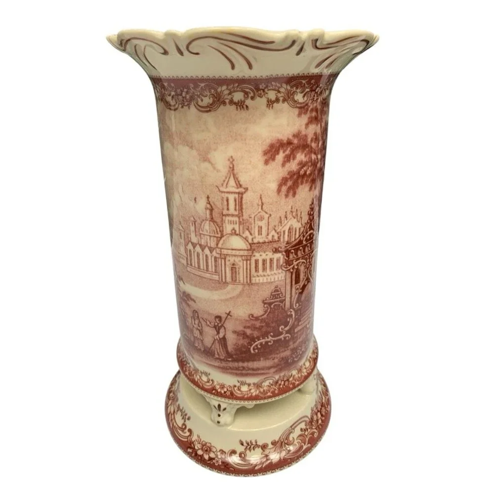 Burton + Burton Red Toile Floral Vase 10